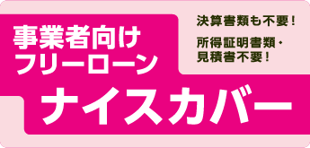 事業者向けフリーローン ナイスカバー 所得証明書類・見積書不要！決算書類も不要！