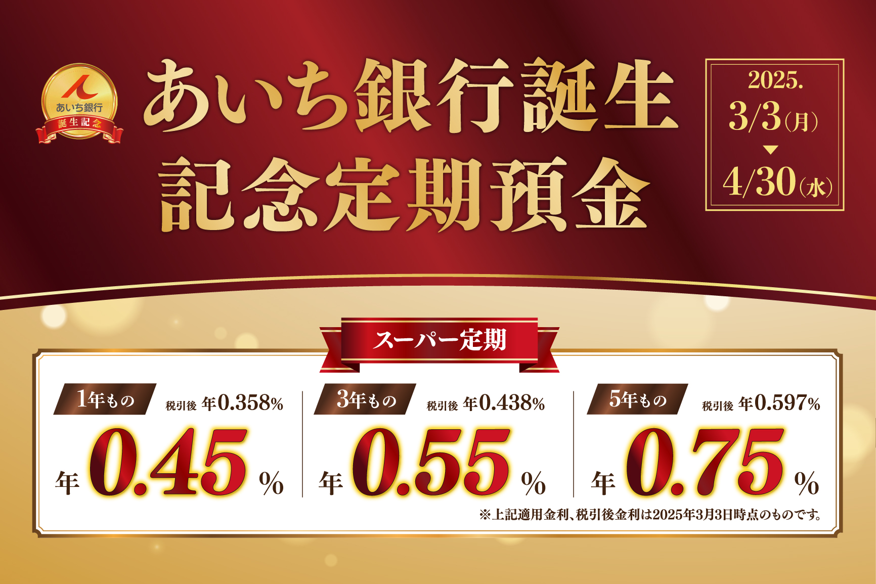 あいち銀行誕生記念定期預金