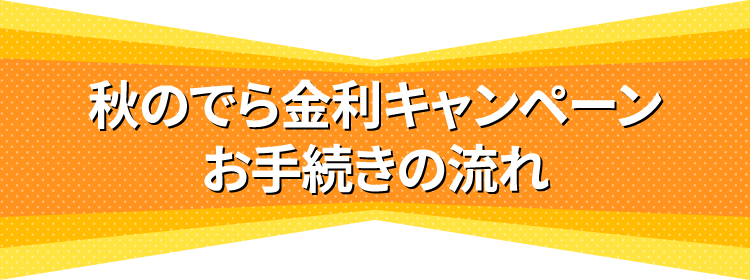 秋のでら金利キャンペーンお手続きの流れ