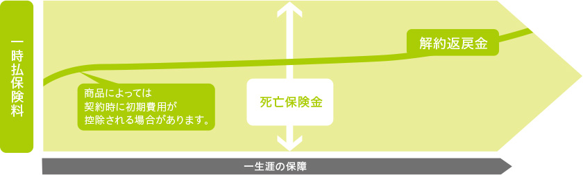 一時払終身保険のイメージ図