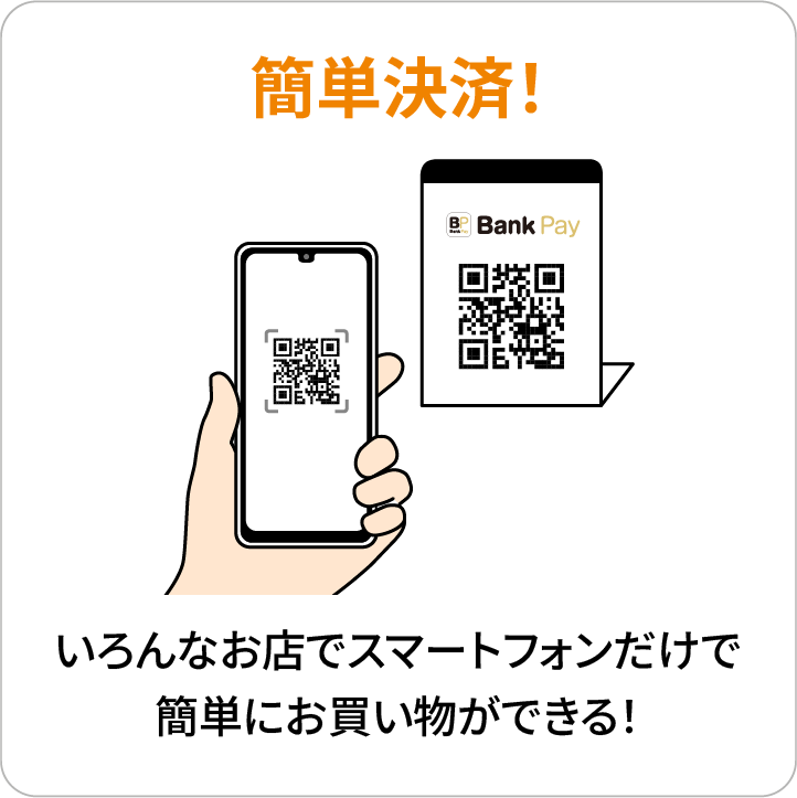 簡単決済！いろんなお店でスマートフォンだけで簡単にお買い物ができる！